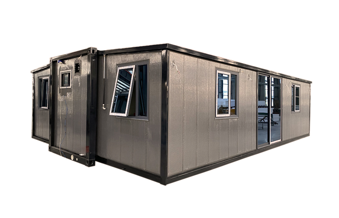 40ft hoge luxe aangepaste 30ft uitbreidbare container met metalen externe knoopplaat 40ft hoge luxe aangepaste 30ft uitbreidbare container met metalen externe knoopplaat