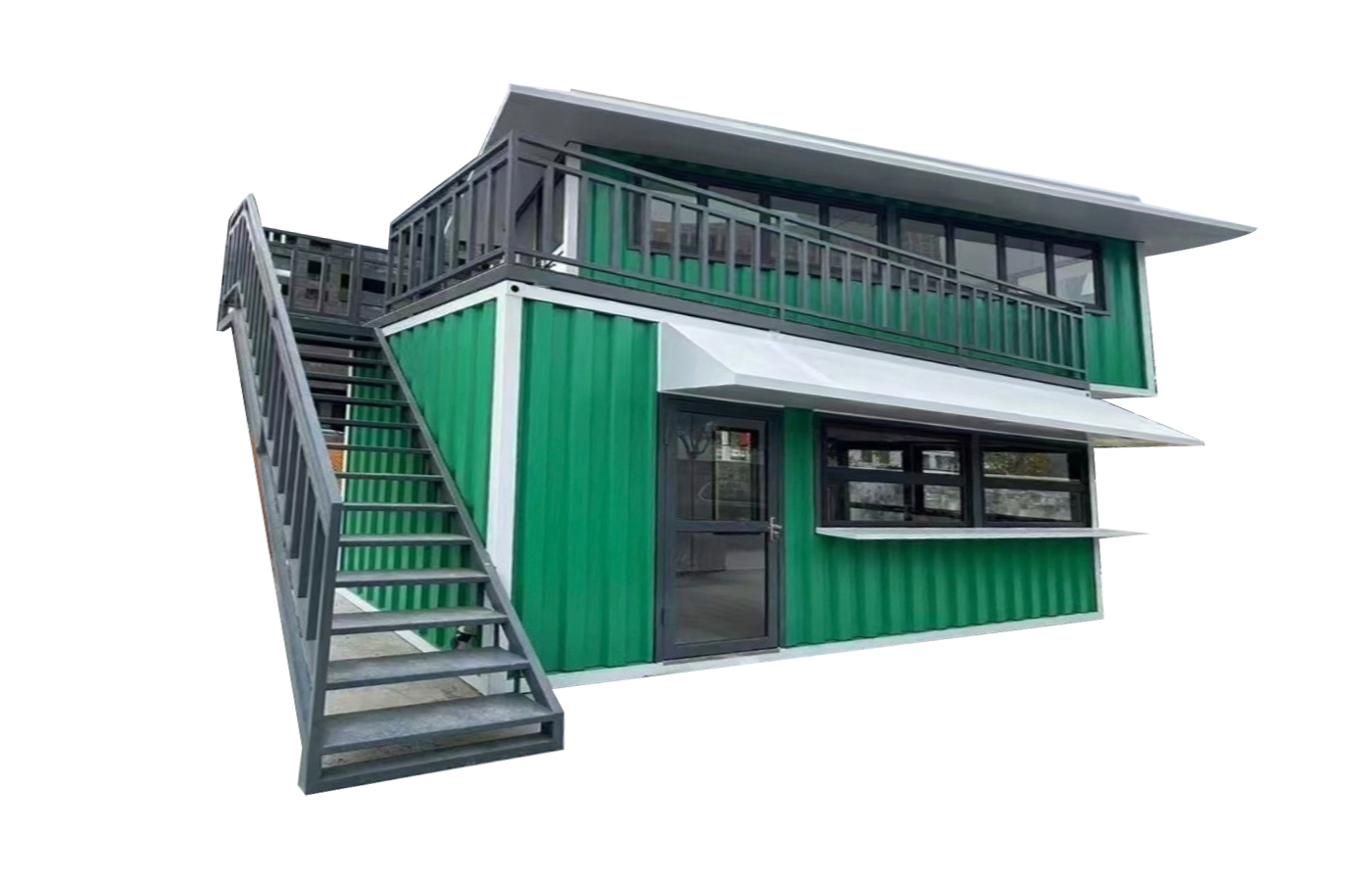 Modieus 40ft dubbellaags golfcontainerhuis met dakterras Modieus 40ft dubbellaags golfcontainerhuis met dakterras